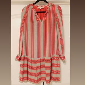 LOFT red striped dress